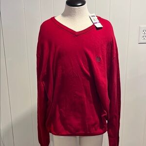 Men’s Chaps Red V-Neck Sweater NWT
